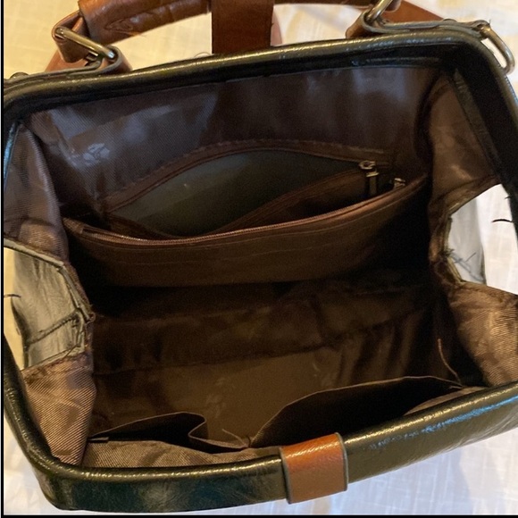 Black and Brown Handbag with Silver Accents - Picture 13 of 14